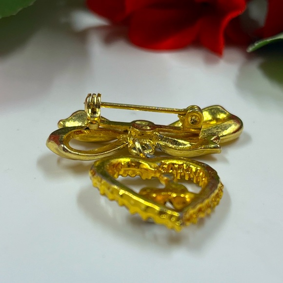 Adorable Bowling Ball and Pin Aurora Borealis Crystal Vintage Brooch - Picture 4 of 6